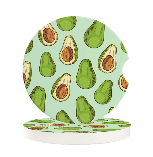 Avocado Print Car Coasters (2 ct)