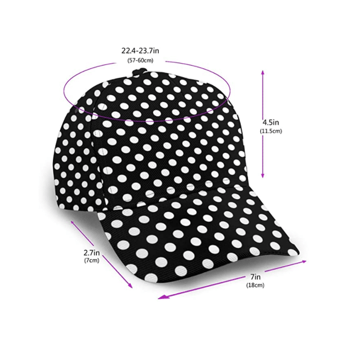 Polka Dot Print Baseball Cap