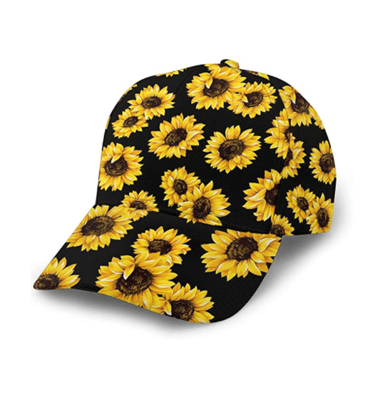 Sunflower Print Baseball Cap