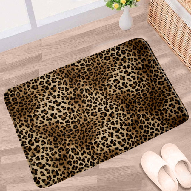 Leopard Print Bathroom Floor Mat