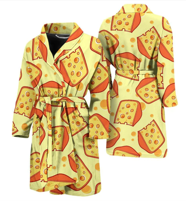 Cheese Print Bathrobe