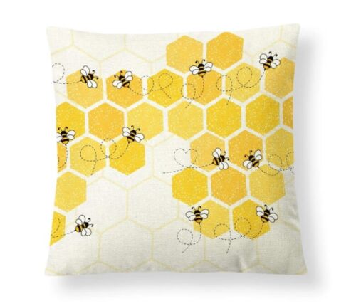 Bee Print Throw Pillowcase Covers