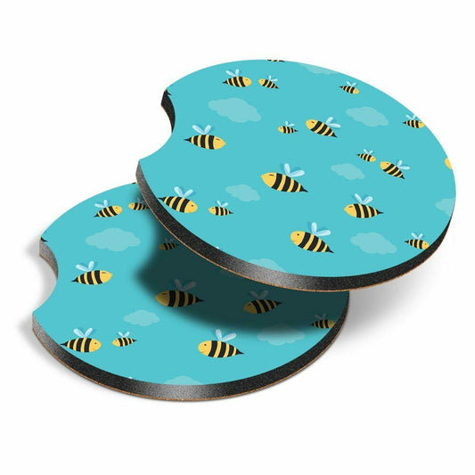 Bee Print Car Coasters (2 Pack)