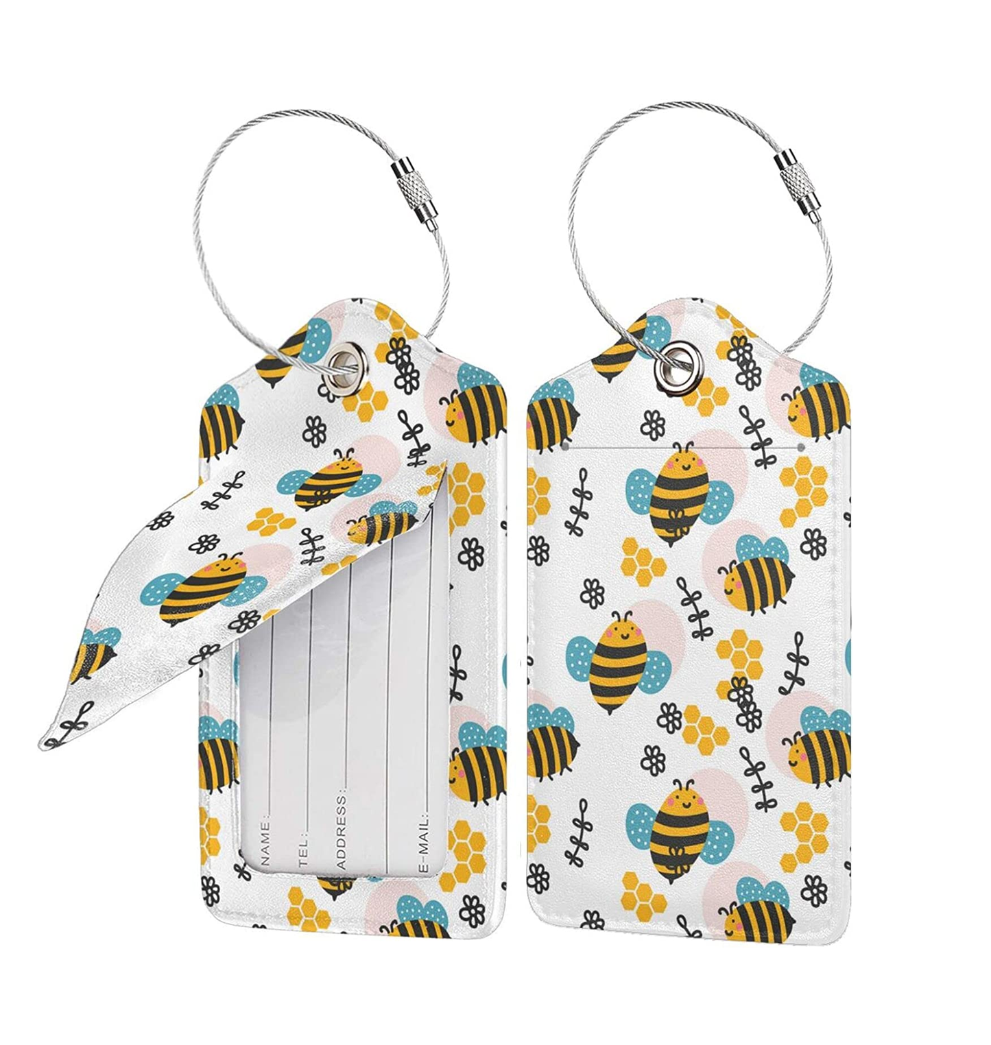 Bee Print Luggage Tag Label