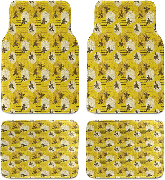 Bee Print Car Floor Mats (4 Pack)