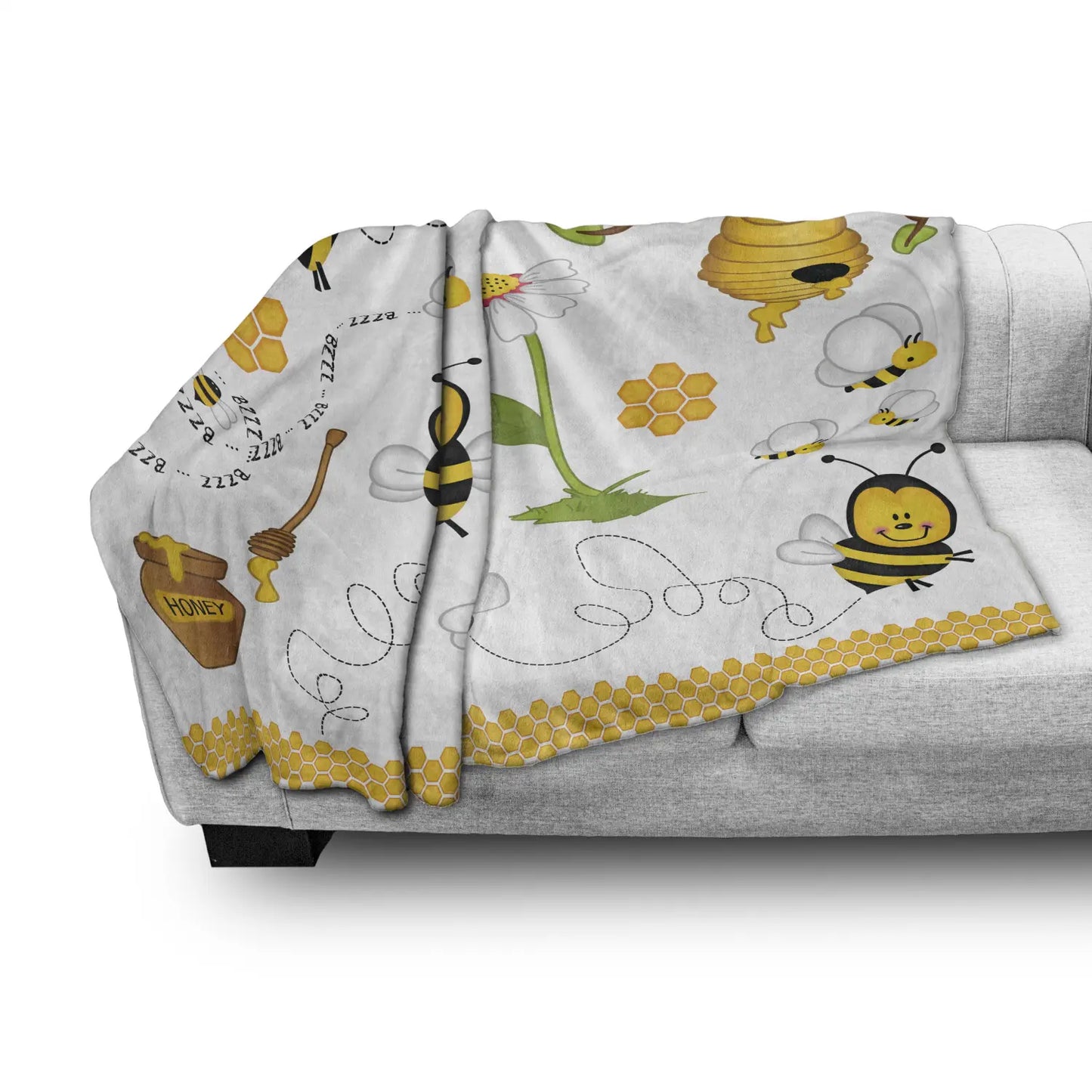 Bee Print Throw Blanket (50" x 60" in)