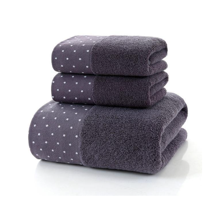 Polka Dot Print Bath Towels (3 ct)