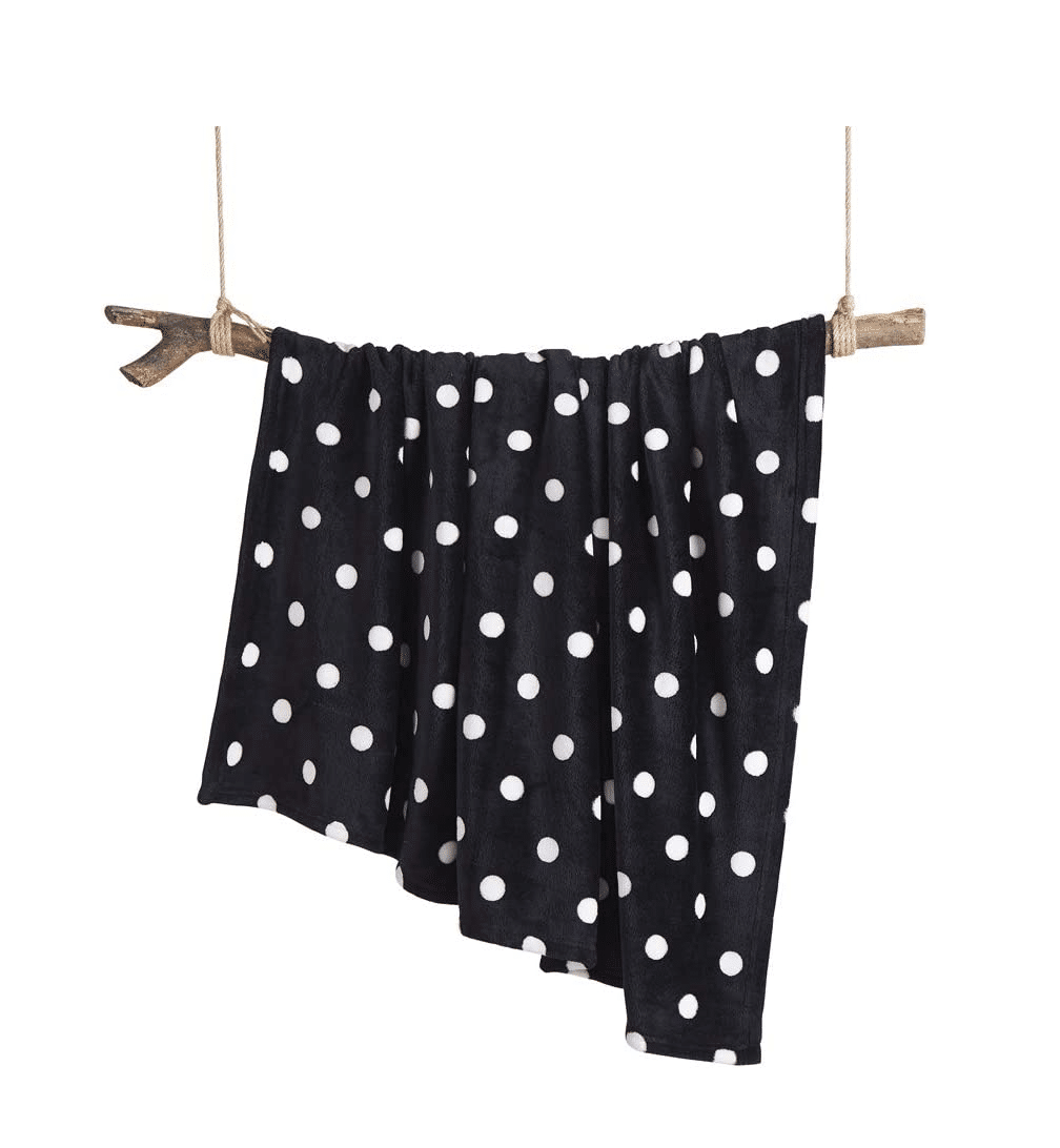 Polka Dot Print Throw Blanket (50×60" in)