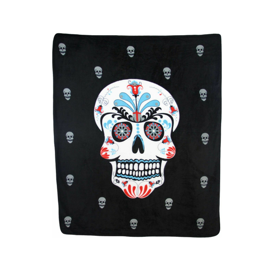 Sugar Skull Print Throw Blanket