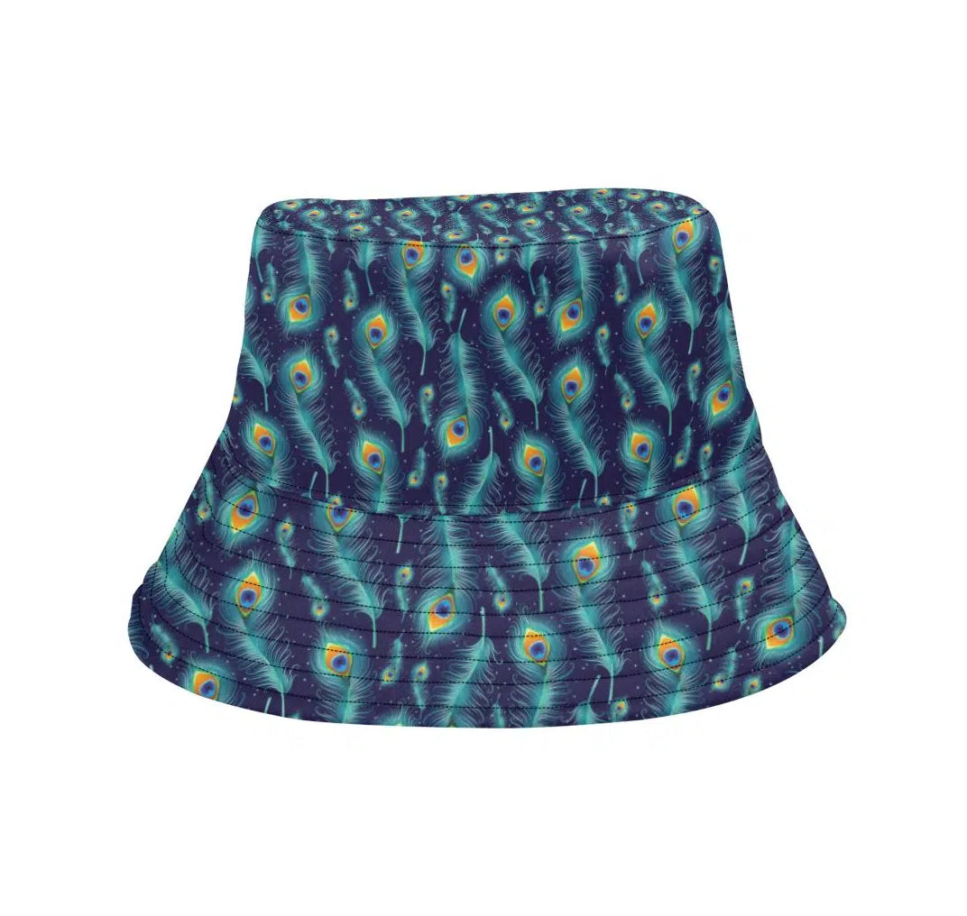 Peacock Print Reversible Fisherman Bucket Hat