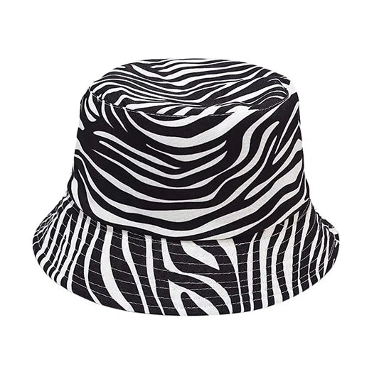 Zebra Print Reversible Fisherman Bucket Hat