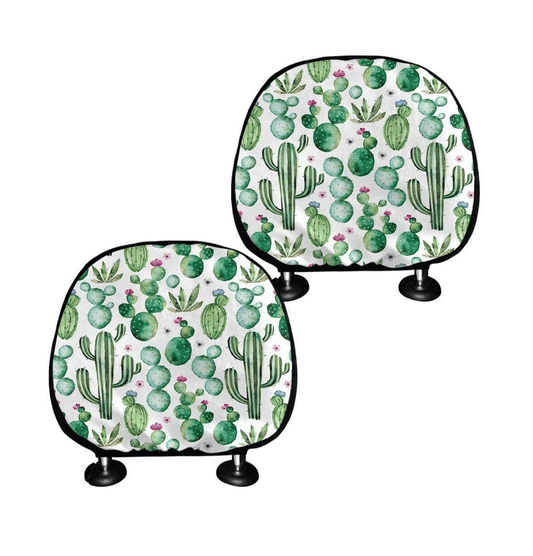 Cactus Print Car Headrest Cover Protector