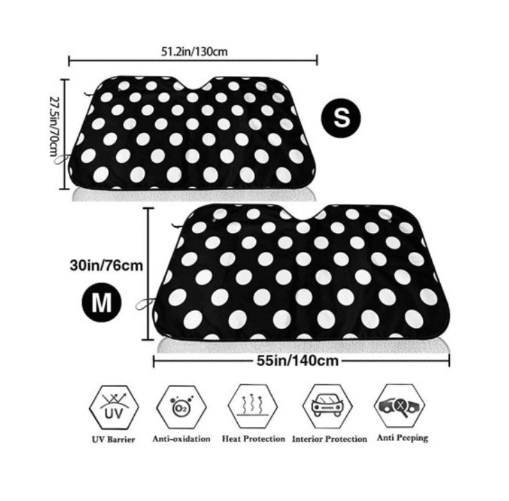 Polka Dot Print Car Windshield Sun Shade