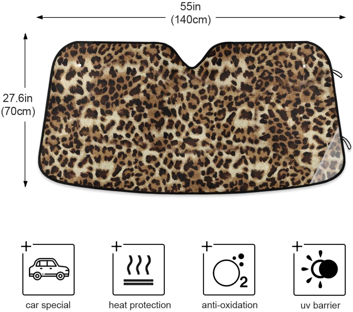 Leopard Print Car Windshield Sun Shade