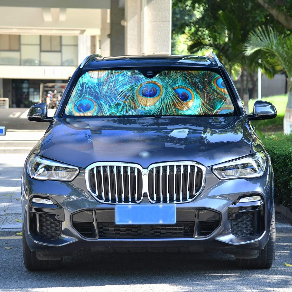 Peacock Print Car Windshield Sun Shade