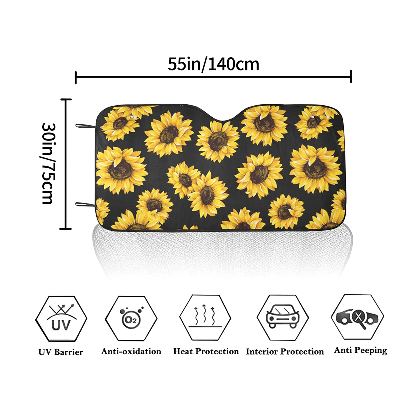 Sunflower Print Car Windshield Sun Shade