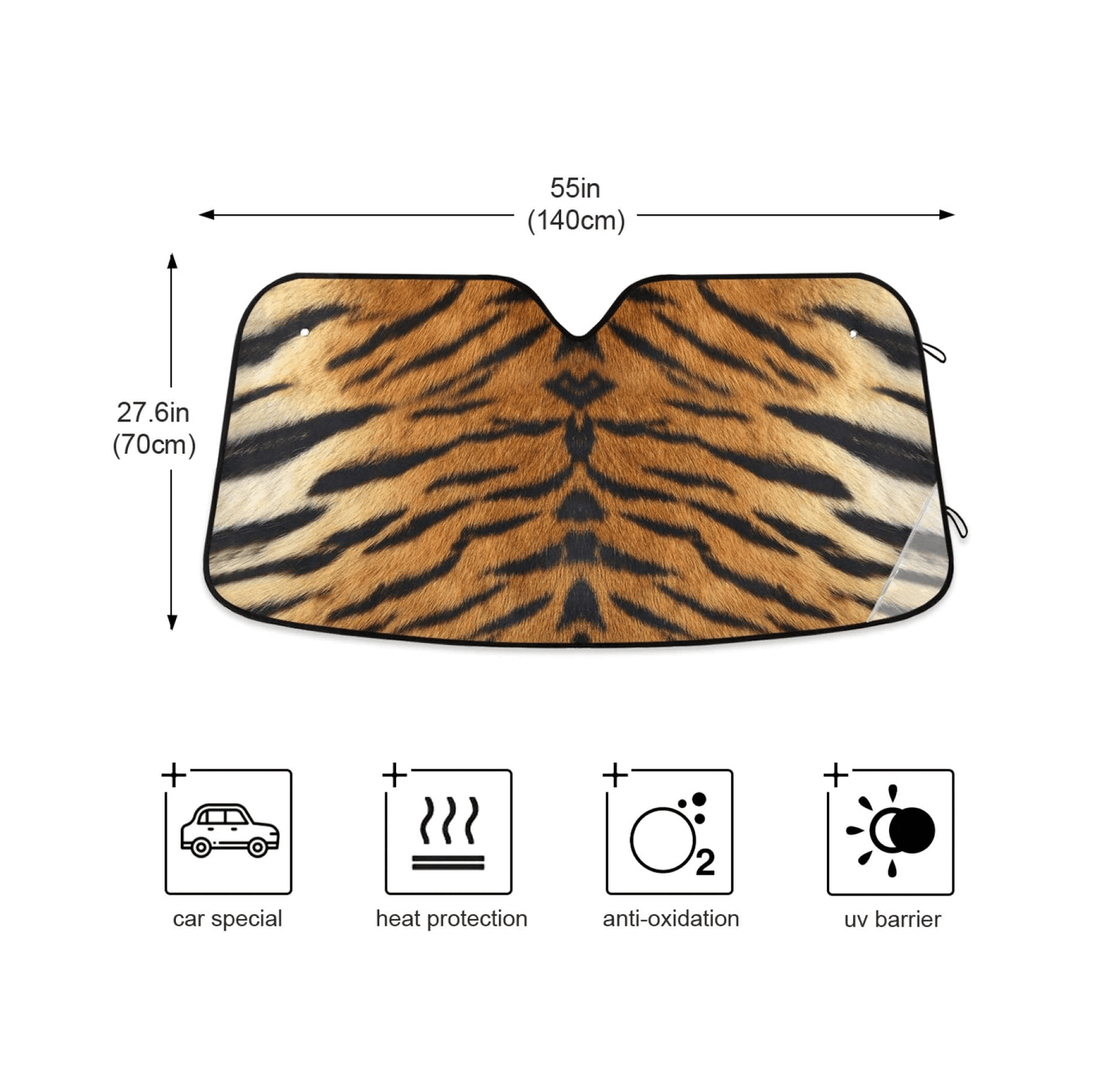 Tiger Print Car Windshield Sun Shade