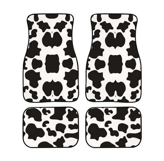 Cow Print Car Floor Mats (4 Pack)