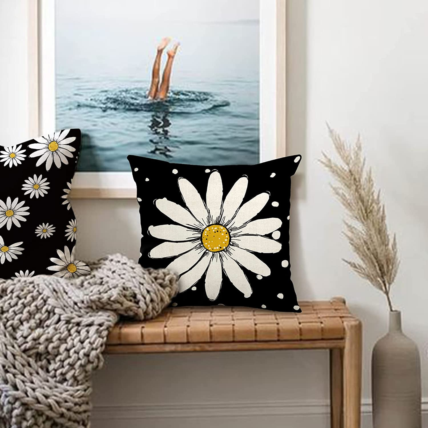 Daisy Throw Pillowcase Covers