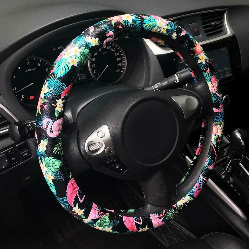 Flamingo Car Steering Wheel Cover 14-15in