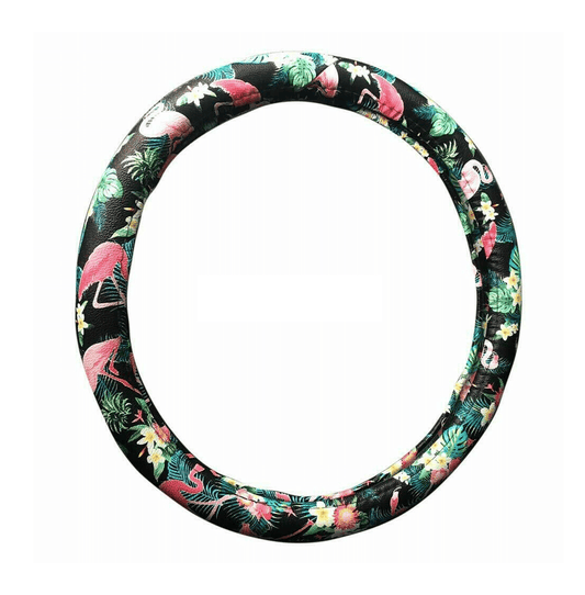 Flamingo Car Steering Wheel Cover 14-15in