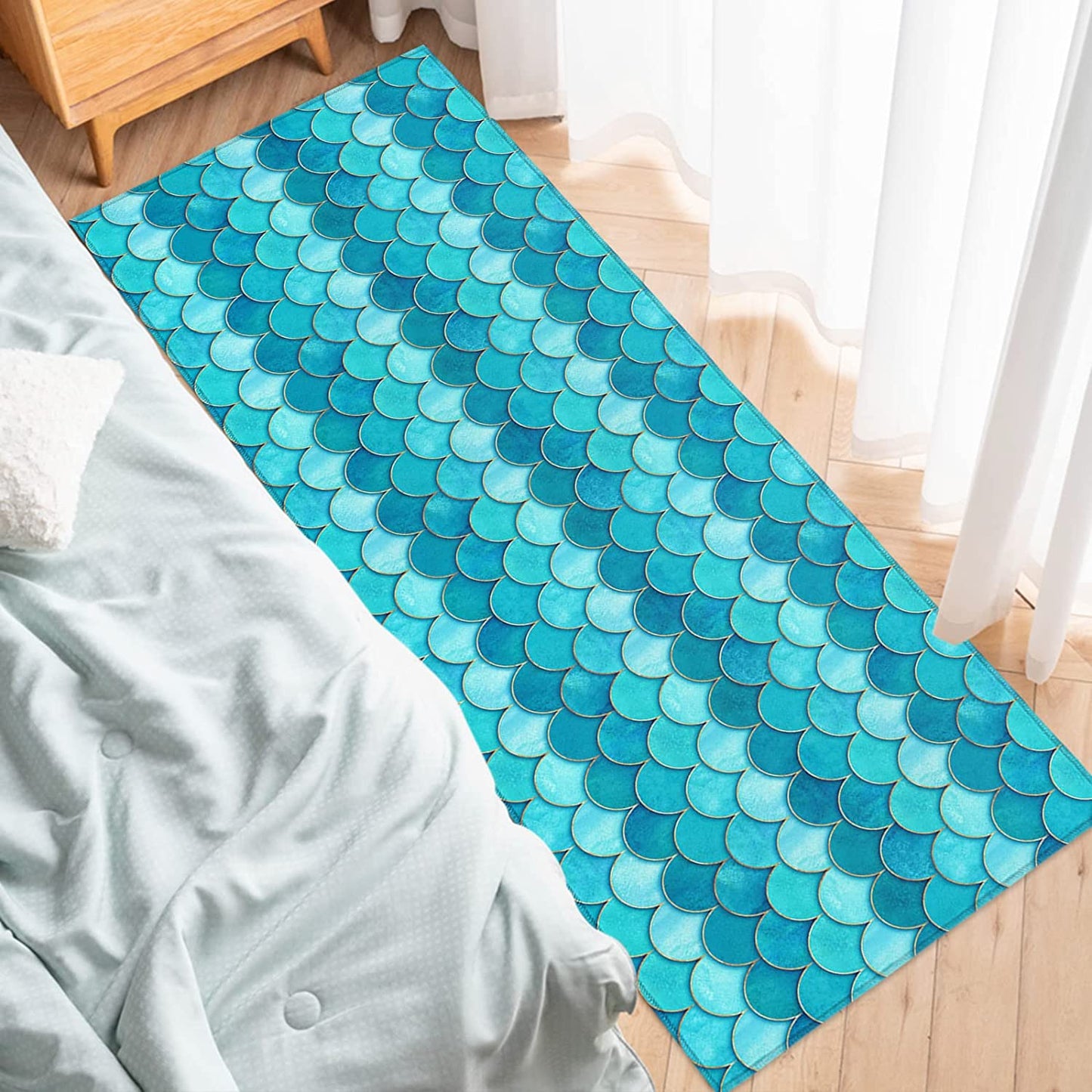 Mermaid Print Floor Runner (20x48" in)