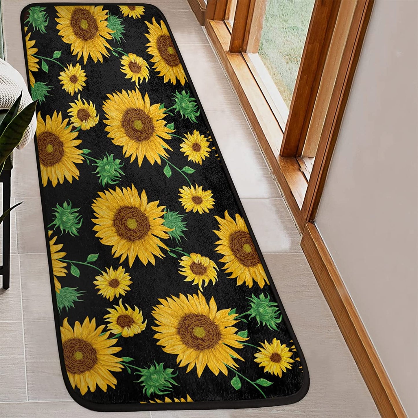 Sunflower Print Floor Runner (2'x6'ft)