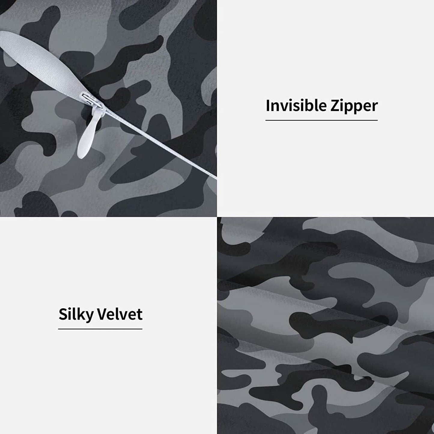 Camo Print Throw Pillowcase Covers (2 Pack)