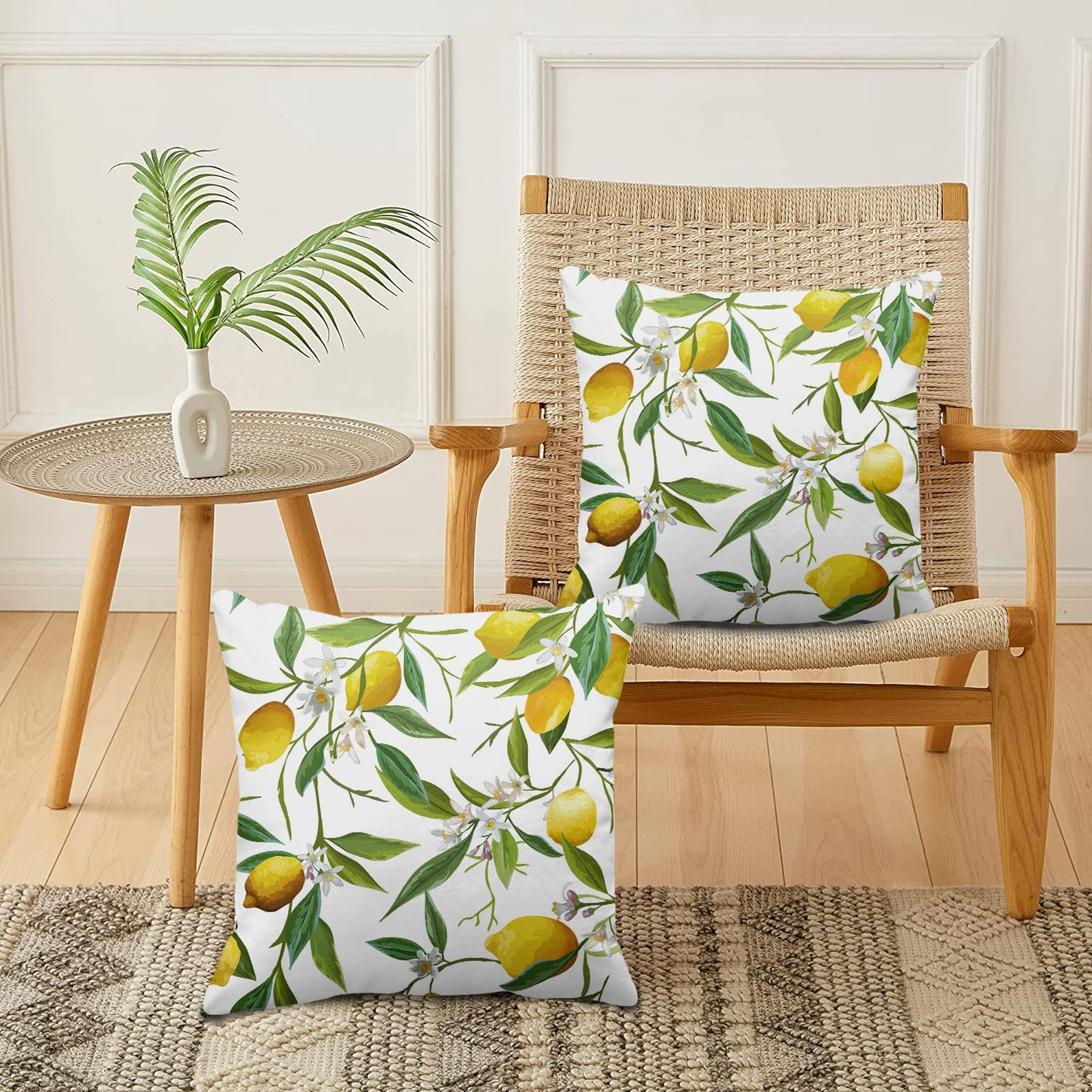 Lemon Print Throw Pillowcase Cover