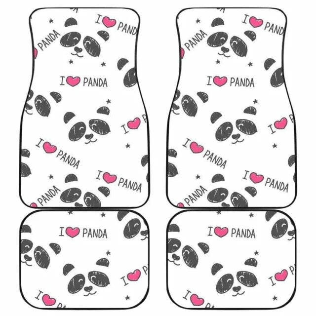 Panda Print Car Floor Mats (4 Pack)