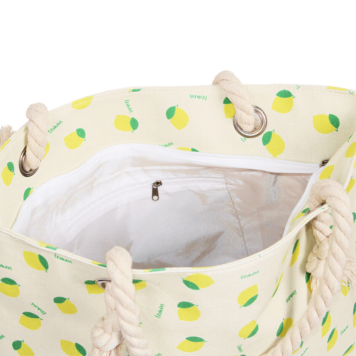 Lemon Print Tote Bag