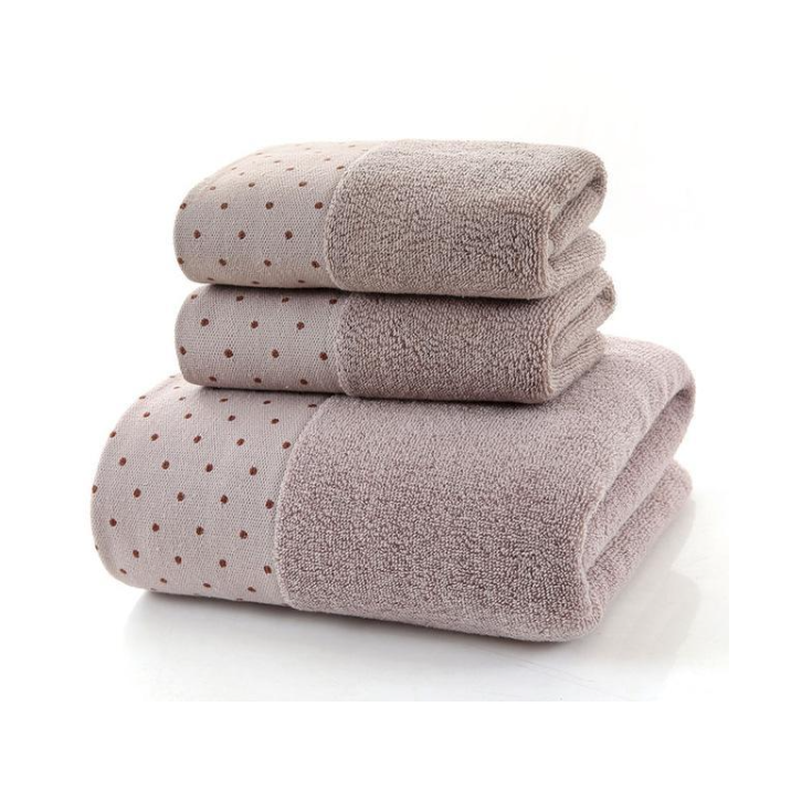 Polka Dot Print Bath Towels (3 ct)