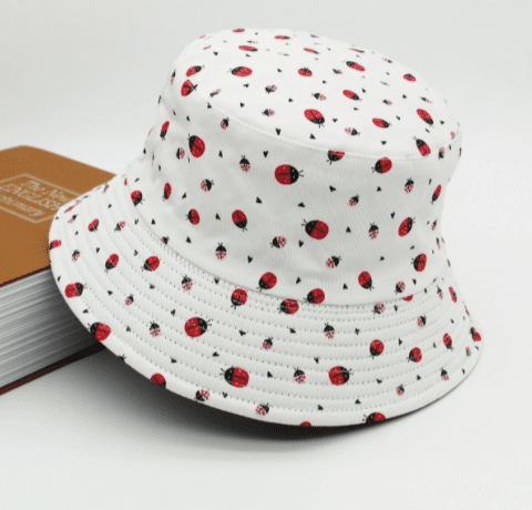 Ladybug Print Reversible Fisherman Bucket Hat