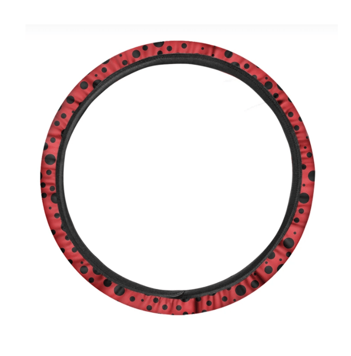 Ladybug Print Car Steering Wheel Cover 14-15in