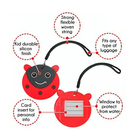 Ladybug Print Luggage Tags