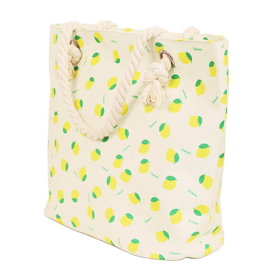 Lemon Print Tote Bag