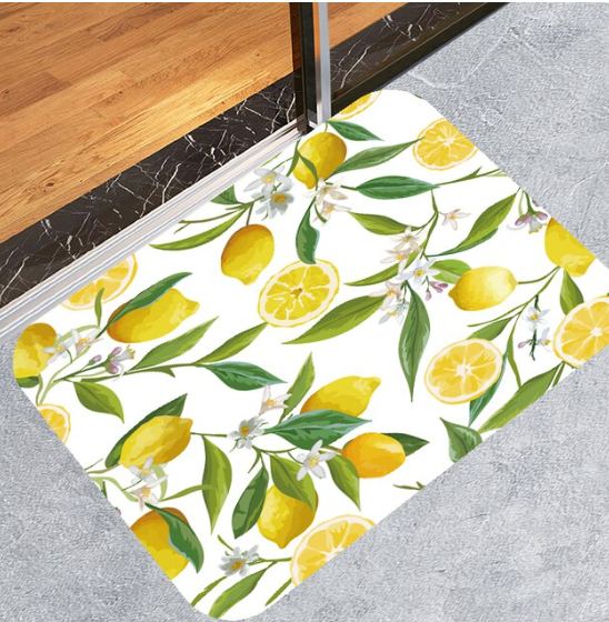 Lemon Print Bathroom Floor Mat