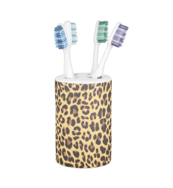 Leopard Print Toothbrush Holder