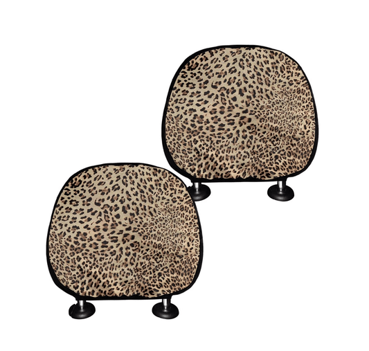 Leopard Print Car Headrest Cover Protectors