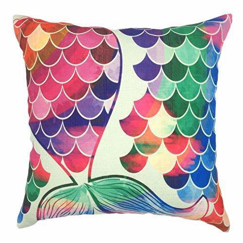 Mermaid Print Throw Pillow Cover