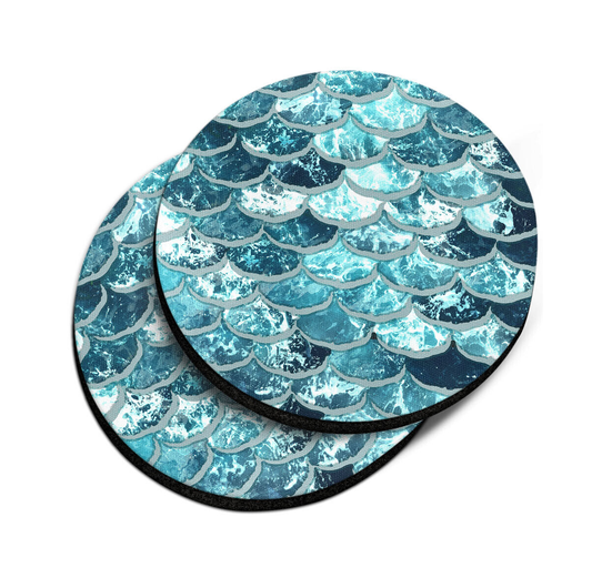 Mermaid Print Car Coasters (2 Pack)