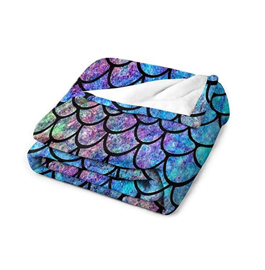 Mermaid Print Throw Blanket (40"x50" in)