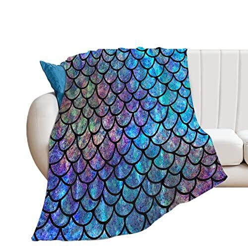 Mermaid Print Throw Blanket (40"x50" in)