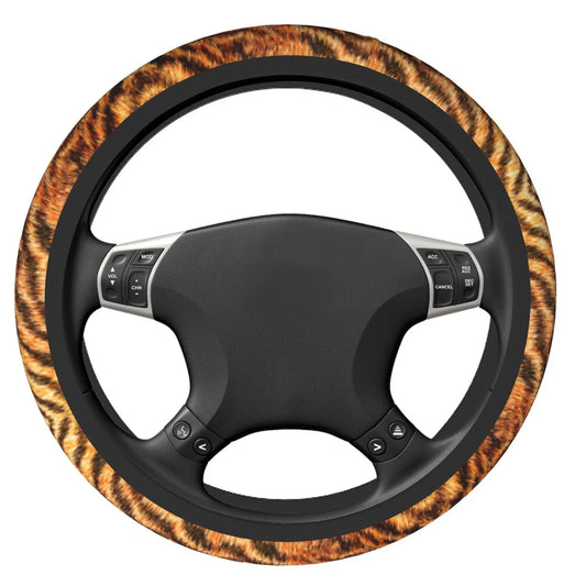 Tiger Print Car Steering Wheel Cover