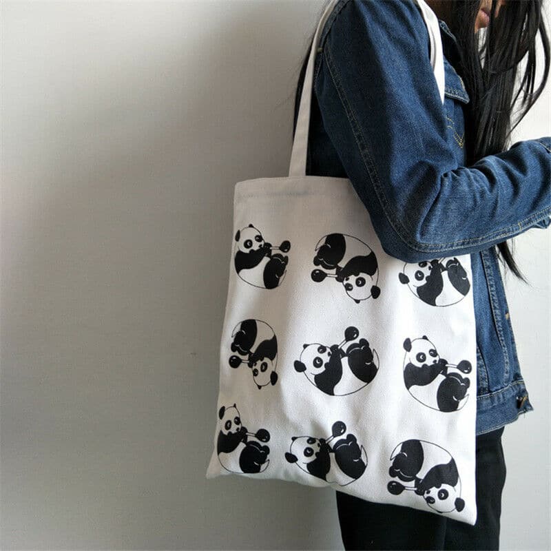 Panda Print Tote Bag