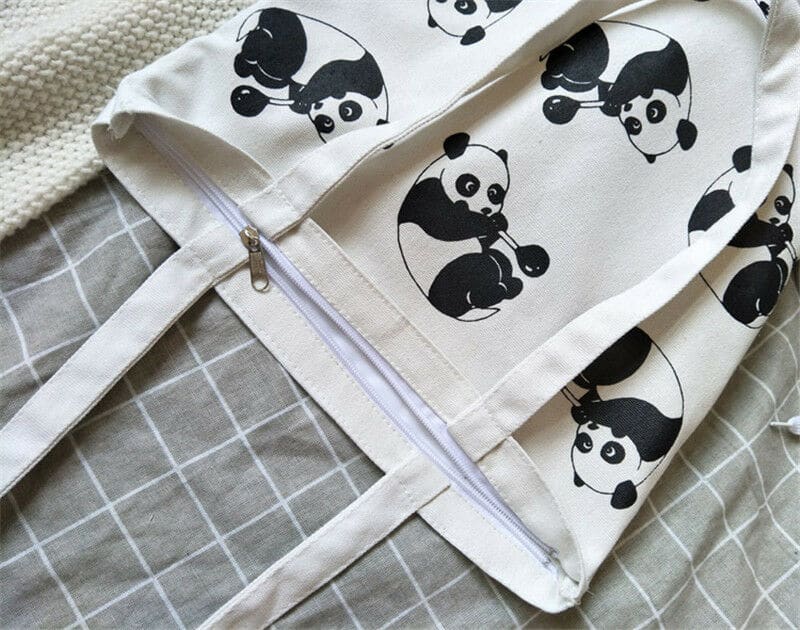 Panda Print Tote Bag