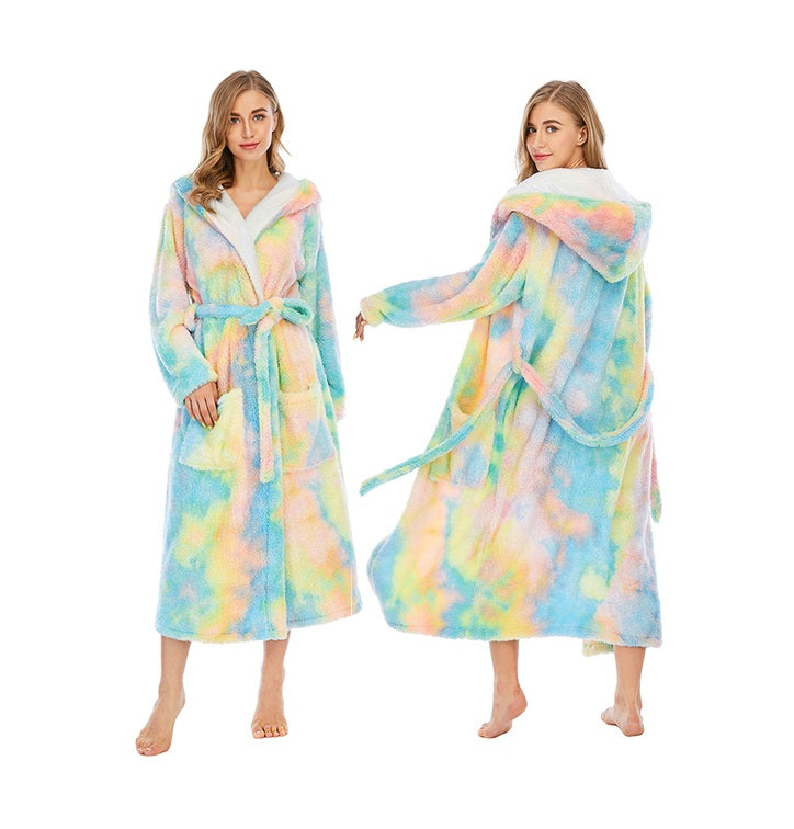 Tie Dye Print Bathrobe