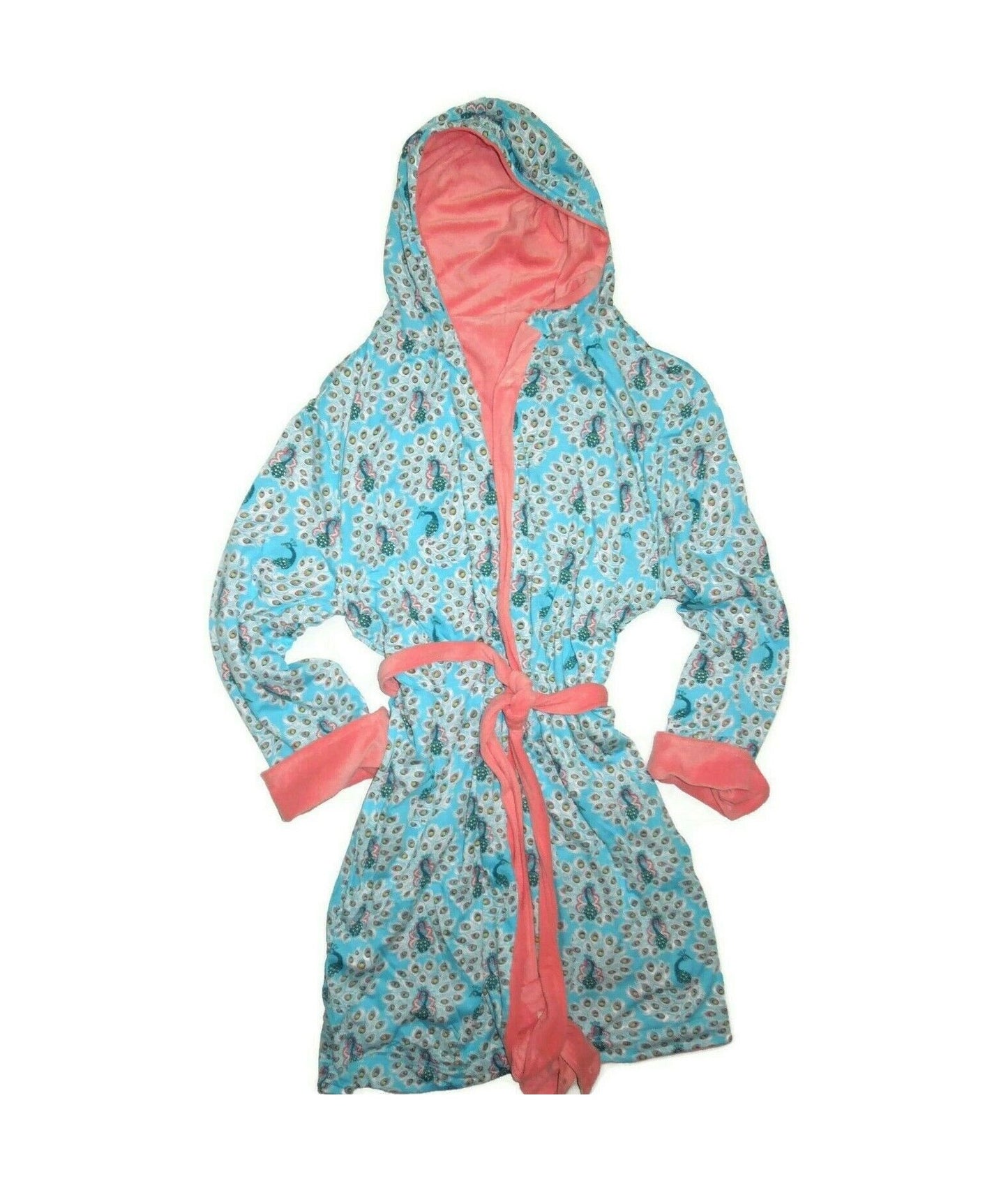 Peacock Print Reversible Bathrobe