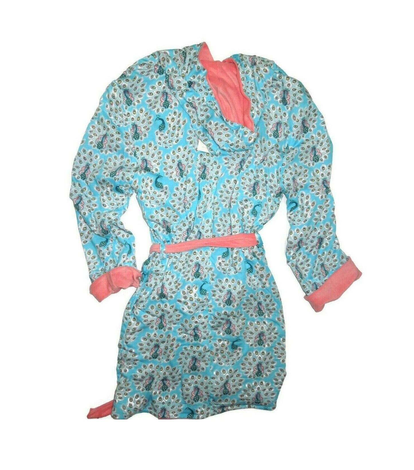 Peacock Print Reversible Bathrobe