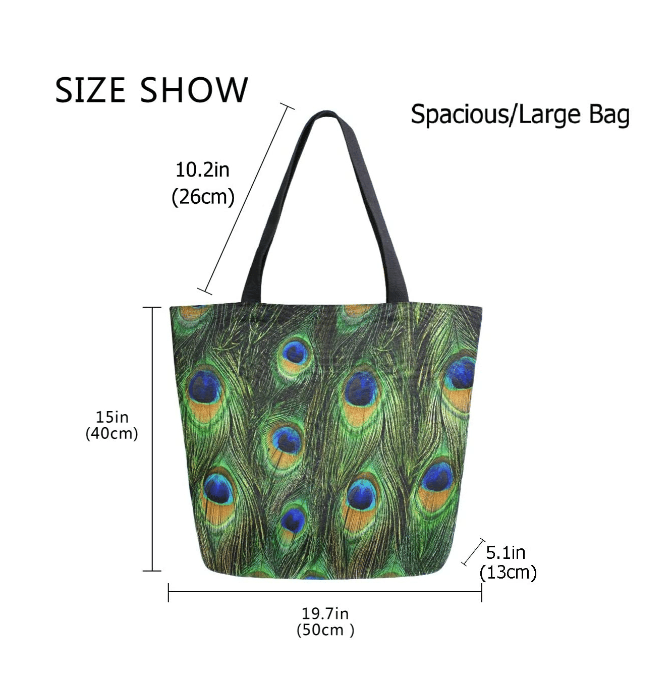 Peacock Print Tote Bag